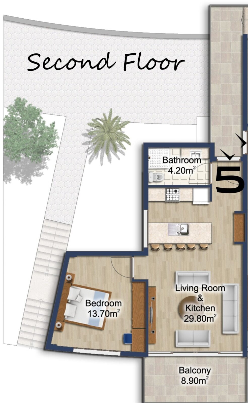 Floor plan — Studio Deluxe