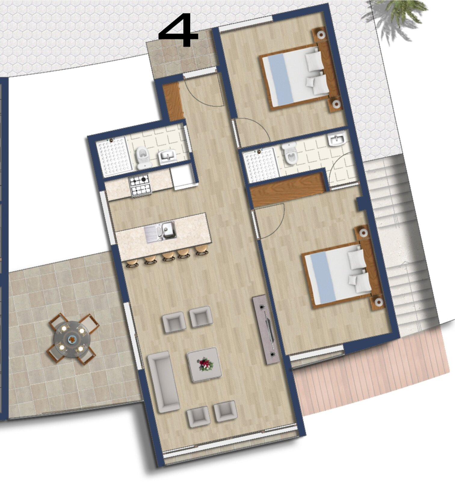 Floor plan — Forest View 2-Bedroom